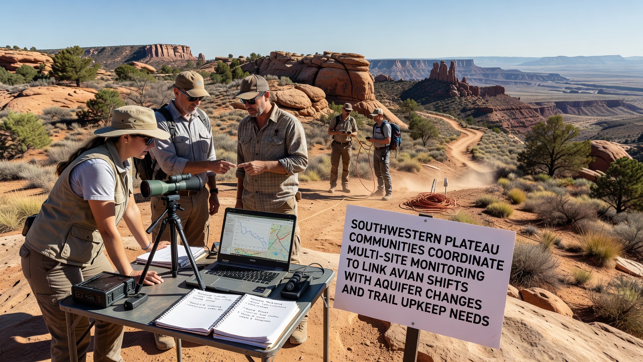 Southwestern Plateau Groups Unite in Multi-Site Monitoring to Connect Avian Patterns, Aquifer Dynamics, and Trail Maintenance